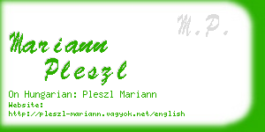 mariann pleszl business card